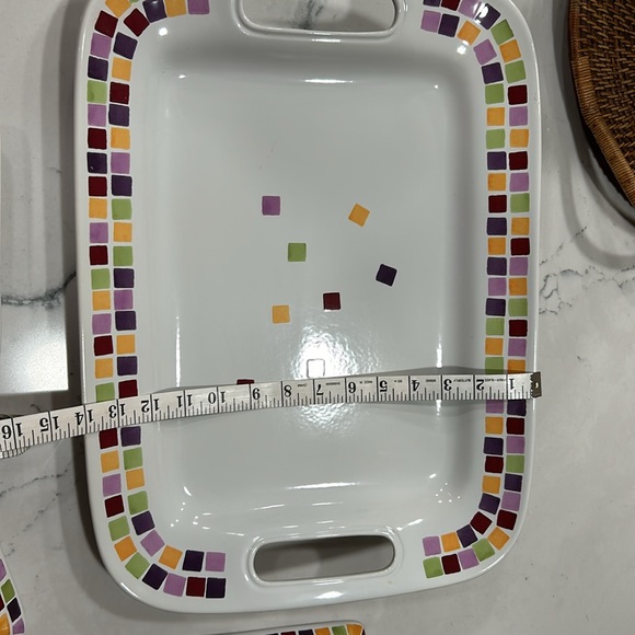 Pampered Chef “Simple Additions” Serving Tray/Platter + 4 Matching Plates - Picture 6 of 8